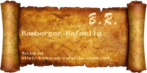 Bamberger Rafaella névjegykártya